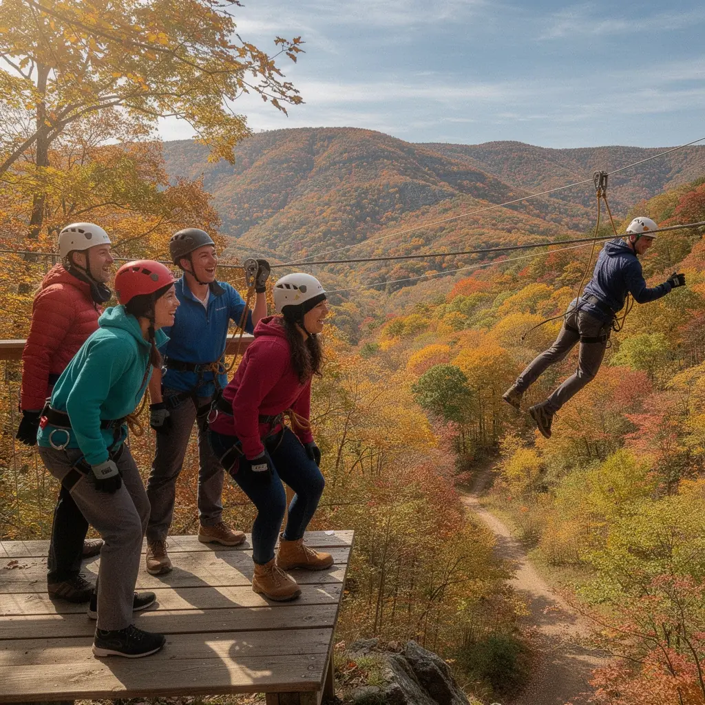 Яркие осенние листья в парке, создающие живописный фон для прогулки.