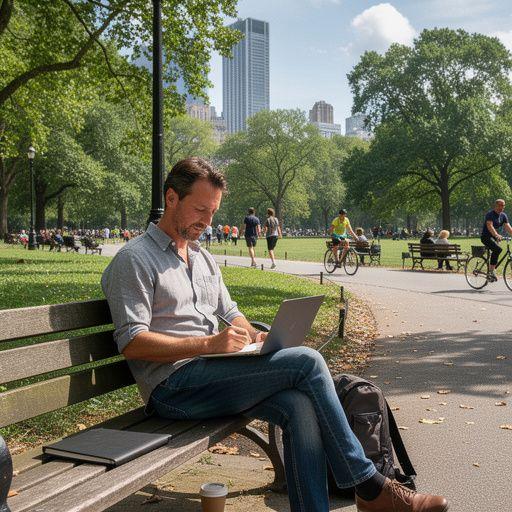 Дорога, окруженная осенними деревьями, покрытыми листьями.